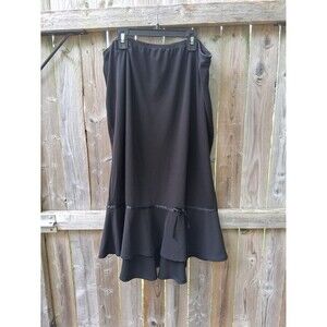 Cato Maxi Skirt Black 18/20W Ruffle Bow High Low